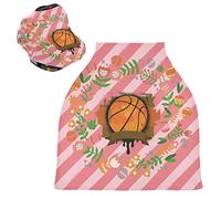Ballon De Basket Rose Mignon Housse de Canopée pour Poussette,Siège de Voiture pour Bébé Dais Siège Auto Couverture D'Allaitement Pare-Soleil Respirant Extensible pour Bébé