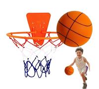 Ballon de basket silencieux pour et adultes | Jouet d'entraînement doux avec mini panier | Appareil de sport silencieux pour appartement, dortoir, salle de sport et entraînement de porte