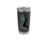 Ballon de basket Slam Dunk Joueur Contour Rétro Esthétique Design Gobelet isotherme en acier inoxydable double paroi