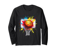 Ballon de Basket Vibrant Splash Art en Cerceau Manche Longue