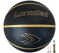 Ballon de Basketball en Caoutchouc Haut de Gamme (29,5") Taille 7 Noir/Or
