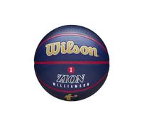 Wilson Ballon de basket NBA Player Icon Outdoor Zion Williamson Pelicans Taille 7 Bleu marine/Doré