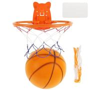 Ballon de basketball silencieux sans air rainuré pour dribble silencieux et entraînement en intérieur, ballon en mousse souple sans bruit avec cerceau et filet pour jeux d'activités pour enfants