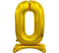 Ballon de baudruche chiffre 0, debout - doré, 74cm