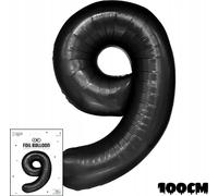 Ballon de baudruche DIGITAL 9 NOIR POUR FÊTE D'ANNIVERSAIRE 100cm