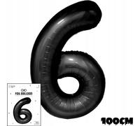 Ballon de baudruche DIGITAL DIGITAL 6 NOIR POUR FÊTE D'ANNIVERSAIRE 100cm