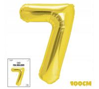 Ballon de baudruche DIGITAL DIGITAL 7 GOLDEN POUR CÉLÉBRATION D'ANNIVERSAIRE 100cm