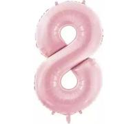 Ballon de baudruche en forme de chiffre '8', 86 cm, rose pâle subtil - parfait pour toutes les occasions, une belle décoration pour les anniversaires et les fêtes