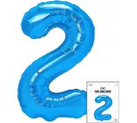 ballon de baudruche numéro 2 bleu pour fête d'anniversaire 40cm