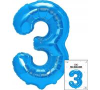 ballon de baudruche numéro 3 bleu pour fête d'anniversaire 40cm