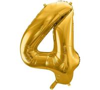 Ballon de baudruche numéro 4, 86cm, doré