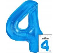 ballon de baudruche numéro 4 bleu pour fête d'anniversaire 40cm