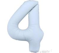 Ballon de baudruche Numéro '4' en bleu brumeux - Parfait pour votre anniversaire 86 cm Décoration joyeuse pour toute fête