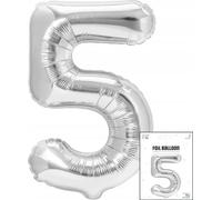 ballon de baudruche numéro 5 argenté pour anniversaire 40cm