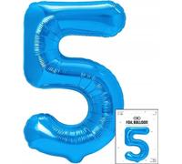 ballon de baudruche numéro 5 bleu pour fête d'anniversaire 40cm
