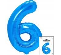 ballon de baudruche numéro 6 bleu pour fête d'anniversaire 40cm