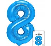 ballon de baudruche numéro 8 bleu pour fête d'anniversaire 40cm