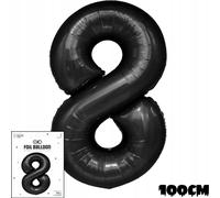 ballon de baudruche numéro 8 noir pour fête d'anniversaire 100cm
