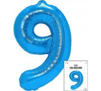 ballon de baudruche numéro 9 bleu pour fête d'anniversaire 40cm