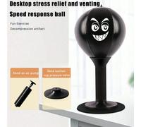 Ballon de boxe de bureau pour le soulagement du stress, sac de frappe de bureau robuste avec base à ventouse, ballon de frappe pour entraînement, bureau, table, sol, surface en verre, entraînement aux