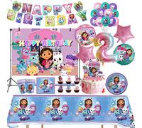 Ballon de décoration d'anniversaire de maison de courses de Gabby pour enfants, fournitures de fête, chat, beurre, poulet, britannique, figurines Cup 10pcs