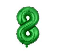 Ballon de décoration en forme de chiffre, 40 cm, en aluminium, en forme de chiffre, vert, chiffre 8
