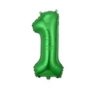 Ballon de décoration en forme de chiffre, 40 cm, en aluminium, en forme de chiffre, vert, numéro 1