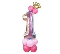 Ballon de fête en aluminium en forme de chiffre 81,3 cm - Décoration de fête d'anniversaire - Or rose