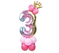 Ballon de fête en aluminium en forme de chiffre - 81,3 cm - Décoration de fête d'anniversaire - Or rose