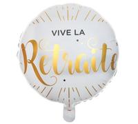 Ballon de fête en aluminium - Vive la retraite - 45 cm - Blanc - Gonflable à l’air ou à l’hélium