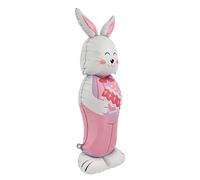 Ballon de fête en forme de lapin de Pâques en aluminium - Anti-fuite - Réutilisable - Décoration verticale auto-scellante - Grand ballon de fête de printemps pour l'intérieur, l'extérieur, le jardin