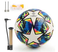 Ballon De Foot Champions, Ballon De Football De Taille 5, avec 1 Pompe De Ballon, 2 Aiguilles, 1 Sac en Filet, Article De Fans De Football Cadeau d'anniversaire pour Jeu Et L'Entraînement