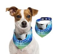 Ballon de Football à Paillettes sur Un Terrain de Football,Bandanas pour Chien, écharpe en Coton, Bavoirs réglables pour Animaux de Compagnie,S
