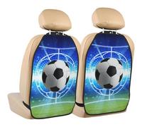 Ballon de Football à Paillettes sur Un Terrain de Football,Lot de 2 Tapis de Protection pour siège arrière de Voiture, Organisateur de siège arrière Durable