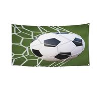 Ballon de football - Bannière imprimée pour festival - Décoration extérieure résistante aux UV et à la décoloration - Pour les salons professionnels et les événements de jardin - Drapeau réutilisable