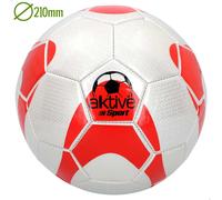Ballon de football cuir synthétique Aktive Blanc 21x21x21 cm Unisex