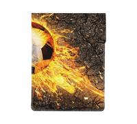 Ballon de Football dans Les Flammes d'un feu brûlant,Housse en Cuir synthétique pour Ordinateur Portable, Sacoche pour Ordinateur Portable, Sacoche pour Tablette