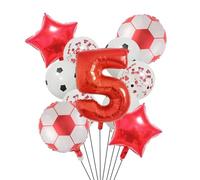 Ballon de Football en aluminium à hélium, 11 pièces, 32 pouces, vert, bleu, rouge, noir, chiffres, décoration fête d'anniversaire Pour Championnat Monde Fête(Set red-5)