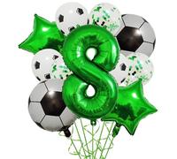 Ballon de Football en aluminium à hélium, 11 pièces, 32 pouces, vert, bleu, rouge, noir, chiffres, décoration fête d'anniversaire Pour Championnat Monde Fête(Set-8)