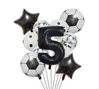 Ballon de Football en aluminium à hélium, 11 pièces, 32 pouces, vert, bleu, rouge, noir, chiffres, décoration fête d'anniversaire Pour Championnat Monde Fête(Set black-5)