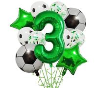Ballon de Football en aluminium à hélium, 11 pièces, 32 pouces, vert, bleu, rouge, noir, chiffres, décoration fête d'anniversaire Pour Championnat Monde Fête(Set-3)