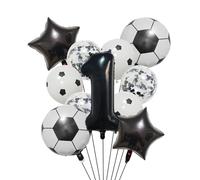 Ballon de Football en aluminium à hélium, 11 pièces, 32 pouces, vert, bleu, rouge, noir, chiffres, décoration fête d'anniversaire Pour Championnat Monde Fête(Set black-1)