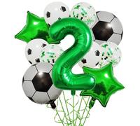 Ballon de Football en aluminium à hélium, 11 pièces, 32 pouces, vert, bleu, rouge, noir, chiffres, décoration fête d'anniversaire Pour Championnat Monde Fête(Set-2)
