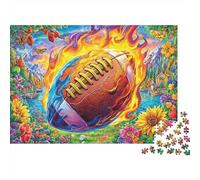 Ballon de Football en feu Puzzle 1000 Piece pour Adultes, Puzzle Difficile Jeu D'adresse pour Toute La Famille 38x26cm/1000pcs