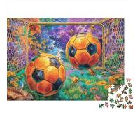 Ballon de Football en feu Puzzle 1000 Piece pour Adultes, Puzzle Difficile Jeu D'adresse pour Toute La Famille 70x50cm/1000pcs