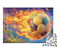 Ballon de Football en feu Puzzle 1000 Piece, Puzzle Jeu Éducatif Défi Jouet Jeu D'adresse pour Toute La Famille 70x50cm/1000pcs