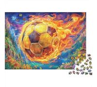 Ballon de Football en feu Puzzle 1000 Piece, Puzzle Jeu Éducatif Défi Jouet Jeu D'adresse pour Toute La Famille 52x38cm/1000pcs