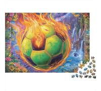 Ballon de Football en feu Puzzle 1000 Piece, Puzzle Jeu Éducatif Défi Jouet Jeu D'adresse pour Toute La Famille 38x26cm/1000pcs