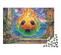 Ballon de Football en feu Puzzle 1000 Piece, Puzzle Jeu Éducatif Défi Jouet Jeu D'adresse pour Toute La Famille 38x26cm/1000pcs
