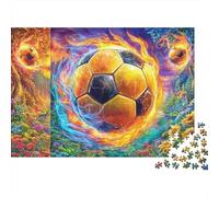 Ballon de Football en feu Puzzle 1000 Piece, Puzzle Jeu Éducatif Défi Jouet Jeu D'adresse pour Toute La Famille 70x50cm/1000pcs